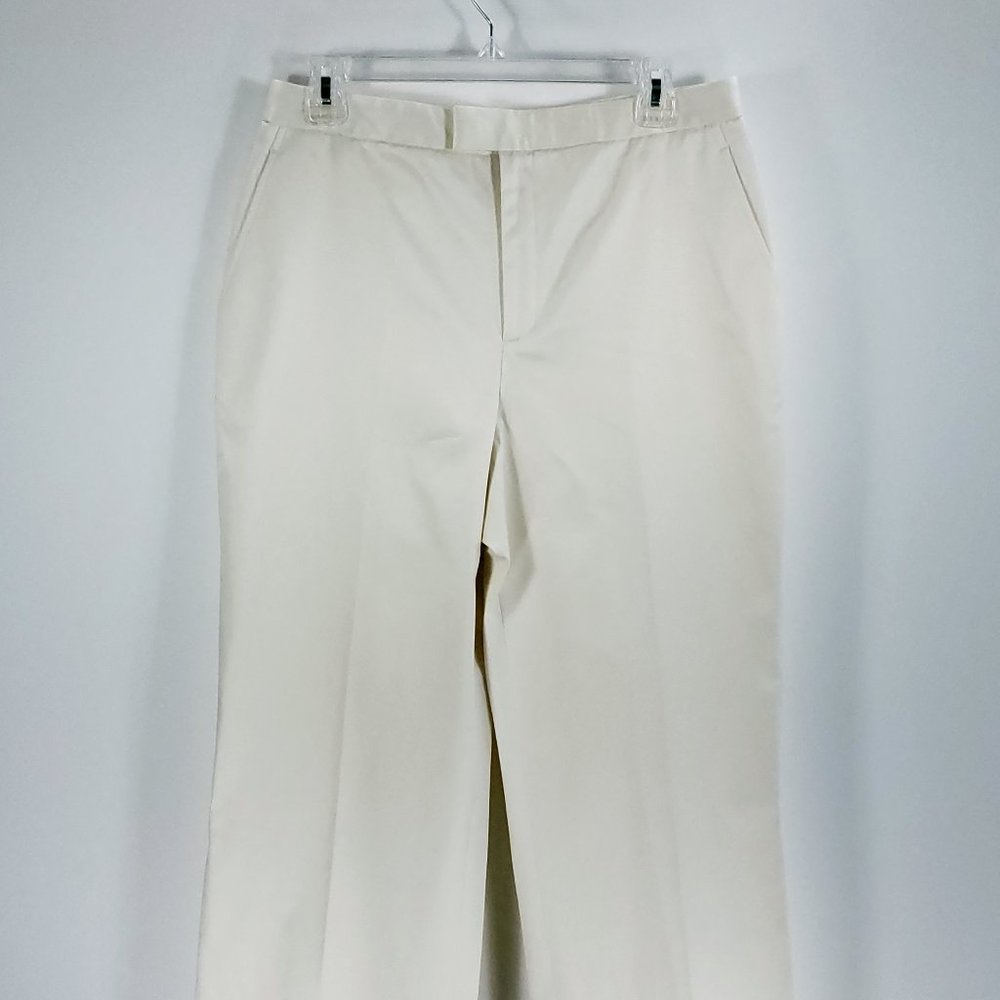 Ellen Tracy Pants Women's 10 Ecru Casual Career